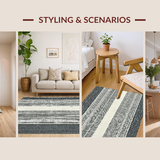 Black and White Striped Handcrafted Woven Design(White)