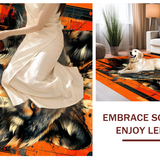 Ultra Soft Area Rug, Non Slip, Stain Resistant, Washable Area Rugs for Living Room, Bedroom, Vivid Warm Tones Animal Print(Orange)