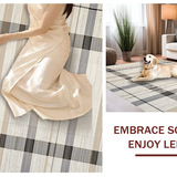 Ultra Soft Area Rug, Non Slip, Stain Resistant, Washable Area Rugs for Living Room, Bedroom, Cozy Rustic Checkered Design(Beige)