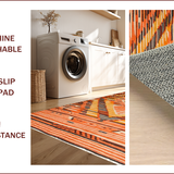 Ultra Soft Area Rug, Non Slip, Stain Resistant, Washable Area Rugs for Living Room, Bedroom, Vibrant Orange Geometric Elegance(Orange)