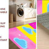 Ultra Soft Area Rug, Non Slip, Stain Resistant, Washable Area Rugs for Living Room, Bedroom, Dynamic Cheerful Outdoor Vibe(Pink)