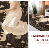 Ultra Soft Area Rug, Non Slip, Stain Resistant, Washable Area Rugs for Living Room, Bedroom, Cozy Earthy Cabin Motif(Black)
