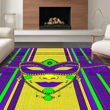 Ultra Soft Area Rug, Non Slip, Stain Resistant, Washable Area Rugs for Living Room, Bedroom, Elegant Masquerade Festivity Theme(Purple)