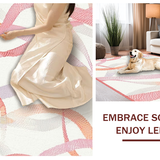 Ultra Soft Area Rug, Non Slip, Stain Resistant, Washable Area Rugs for Living Room, Bedroom, Playful Bow Outline Rug Highlighting Curvy Ribbons and Coquette Charm(Pink)