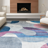 Ultra Soft Area Rug, Non Slip, Stain Resistant, Washable Area Rugs for Living Room, Bedroom, Trendy Minimalist Abstract Palette(Gray)