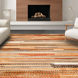 Ultra Soft Area Rug, Non Slip, Stain Resistant, Washable Area Rugs for Living Room, Bedroom, Cozy Earthy Geometric Pattern(Orange)