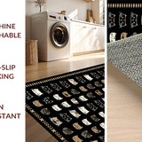 Ultra Soft Area Rug, Non Slip, Stain Resistant, Washable Area Rugs for Living Room, Bedroom, Charming Rustic Welcome Greetings(Black)