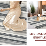 Ultra Soft Area Rug, Non Slip, Stain Resistant, Washable Area Rugs for Living Room, Bedroom, Modern Boho Stripe Rug: Indoor/Outdoor Design(Gray)