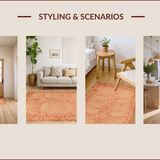Ultra Soft Area Rug, Non Slip, Stain Resistant, Washable Area Rugs for Living Room, Bedroom, Terracotta Cozy Shag Elegance(Beige)