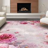 Ultra Soft Area Rug, Non Slip, Stain Resistant, Washable Area Rugs for Living Room, Bedroom, Rose Blossom Dreamscape Rug Featuring Mauve Petal Motifs and Gentle Pink Tones(Pink)
