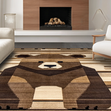Ultra Soft Area Rug, Non Slip, Stain Resistant, Washable Area Rugs for Living Room, Bedroom, Contemporary Cozy Faux Fur Style(Brown)