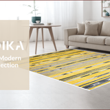 Ultra Soft Area Rug, Non Slip, Stain Resistant, Washable Area Rugs for Living Room, Bedroom, Geometric Boho High Traffic(Yellow)