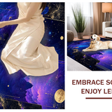 Ultra Soft Area Rug, Non Slip, Stain Resistant, Washable Area Rugs for Living Room, Bedroom, Unique Otherworldly Celestial Composition(Purple)