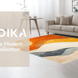 Ultra Soft Area Rug, Non Slip, Stain Resistant, Washable Area Rugs for Living Room, Bedroom, Striking Layered Color Fusion Style(Orange)