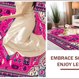 Ultra Soft Area Rug, Non Slip, Stain Resistant, Washable Area Rugs for Living Room, Bedroom, Funky Western Charm Rug(Pink)