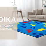 Ultra Soft Area Rug, Non Slip, Stain Resistant, Washable Area Rugs for Living Room, Bedroom, Brightly Hued Soundscape Design(Blue)