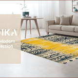 Ultra Soft Area Rug, Non Slip, Stain Resistant, Washable Area Rugs for Living Room, Bedroom, Vintage Low-Pile Stain-Resistant Bedroom Carpet(Yellow)