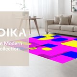 Ultra Soft Area Rug, Non Slip, Stain Resistant, Washable Area Rugs for Living Room, Bedroom, Retro Pop Art Geometric Delight(Pink)
