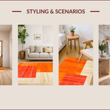 Ultra Soft Area Rug, Non Slip, Stain Resistant, Washable Area Rugs for Living Room, Bedroom, Elegant Textured Warmth Appeal(Orange)