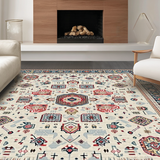 Ultra Soft Area Rug, Non Slip, Stain Resistant, Washable Area Rugs for Living Room, Bedroom, Rustic Neutral Abstract Elements(Beige)