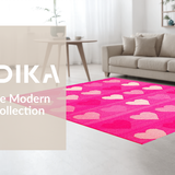 Ultra Soft Area Rug, Non Slip, Stain Resistant, Washable Area Rugs for Living Room, Bedroom, Stylish Heart-Inspired Room Element(Pink)
