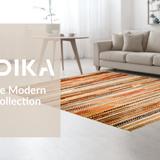 Ultra Soft Area Rug, Non Slip, Stain Resistant, Washable Area Rugs for Living Room, Bedroom, Cozy Earthy Geometric Pattern(Orange)