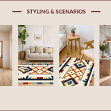 Ultra Soft Area Rug, Non Slip, Stain Resistant, Washable Area Rugs for Living Room, Bedroom, Machine Washable Latex Backing Southwestern Rug(Beige)