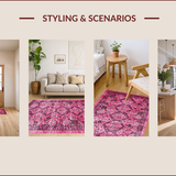 Ultra Soft Area Rug, Non Slip, Stain Resistant, Washable Area Rugs for Living Room, Bedroom, Feminine Soft Animal Motif(Pink)