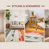 Ultra Soft Area Rug, Non Slip, Stain Resistant, Washable Area Rugs for Living Room, Bedroom, Trendy Modern Rainbow Palette(Orange)