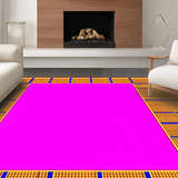 Ultra Soft Area Rug, Non Slip, Stain Resistant, Washable Area Rugs for Living Room, Bedroom, Vibrant Educational Game Inspired Design(Gold)