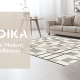 Ultra Soft Area Rug, Non Slip, Stain Resistant, Washable Area Rugs for Living Room, Bedroom, Elegant Abstract Neutral Pattern(Ivory)