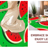 Ultra Soft Area Rug, Non Slip, Stain Resistant, Washable Area Rugs for Living Room, Bedroom, Playful Tropical Fruit Motif(Red)