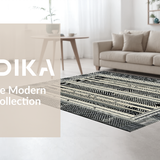 Ultra Soft Area Rug, Non Slip, Stain Resistant, Washable Area Rugs for Living Room, Bedroom, Rustic Textured Tassel Accent Piece(Black)