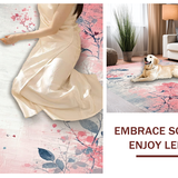 Ultra Soft Area Rug, Non Slip, Stain Resistant, Washable Area Rugs for Living Room, Bedroom, Painted Petals Rug: Pink Gradient, Abstract Floral Carpet(Pink)
