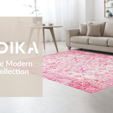 Ultra Soft Area Rug, Non Slip, Stain Resistant, Washable Area Rugs for Living Room, Bedroom, Meditation Rug, Pink Ribbon Retreat(Pink)