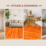 Ultra Soft Area Rug, Non Slip, Stain Resistant, Washable Area Rugs for Living Room, Bedroom, Luxurious Abstract Color Fusion(Orange)