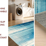 Ultra Soft Area Rug, Non Slip, Stain Resistant, Washable Area Rugs for Living Room, Bedroom, Azure Dream Carpet, Teal Tide, Contemporary Streak Design(Blue)
