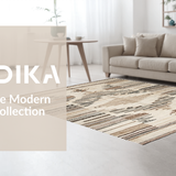 Ultra Soft Area Rug, Non Slip, Stain Resistant, Washable Area Rugs for Living Room, Bedroom, Whimsical Bright Patterned Borders(Beige)