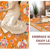 Ultra Soft Area Rug, Non Slip, Stain Resistant, Washable Area Rugs for Living Room, Bedroom, Transitional Colorful Petal Arrangement(Orange)