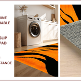Ultra Soft Area Rug, Non Slip, Stain Resistant, Washable Area Rugs for Living Room, Bedroom, Wild Animal Print Chic Aesthetic(Orange)