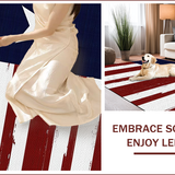 Ultra Soft Area Rug, Non Slip, Stain Resistant, Washable Area Rugs for Living Room, Bedroom, Bold Red and Blue Aesthetic(Red)