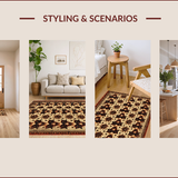 Ultra Soft Area Rug, Non Slip, Stain Resistant, Washable Area Rugs for Living Room, Bedroom, Vintage Primitive Bedroom Entryway Washable Rug(Beige)