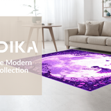 Ultra Soft Area Rug, Non Slip, Stain Resistant, Washable Area Rugs for Living Room, Bedroom, Radiant Moonbeam Floral Theme(Purple)