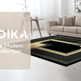 Ultra Soft Area Rug, Non Slip, Stain Resistant, Washable Area Rugs for Living Room, Bedroom, Dynamic Monochrome Geometric Shapes(Gold)