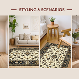 Luxurious Distressed Geometric Motif(Beige)