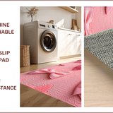 Ultra Soft Area Rug, Non Slip, Stain Resistant, Washable Area Rugs for Living Room, Bedroom, bow shaped coquette bathmat(Pink)