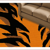 Ultra Soft Area Rug, Non Slip, Stain Resistant, Washable Area Rugs for Living Room, Bedroom, Luxe Earthy Animal Print Aesthetic(Orange)