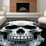 Ultra Soft Area Rug, Non Slip, Stain Resistant, Washable Area Rugs for Living Room, Bedroom, Bold Graphic Skull Art Piece(White)