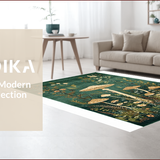 Ultra Soft Area Rug, Non Slip, Stain Resistant, Washable Area Rugs for Living Room, Bedroom, Artistic Earthy Mushroom Motif(Green)
