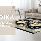 Ultra Soft Area Rug, Non Slip, Stain Resistant, Washable Area Rugs for Living Room, Bedroom, Rustic Cream Trellis Inspiration(Black)